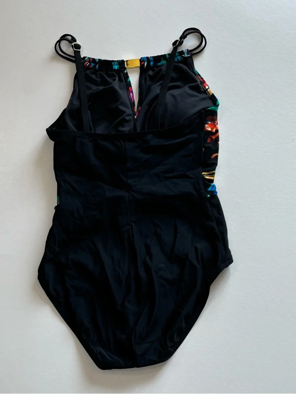 Aquagreen Women's High Neck Over Shoulder Keyhole One Piece Swimsuit Medium